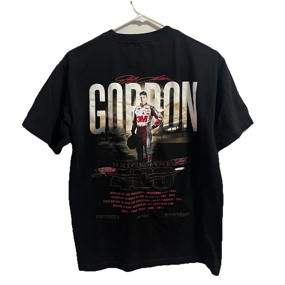 Jeff Gordon 24 Hendrick Motorsports Mens T-Shirt Black Crew Cotton M